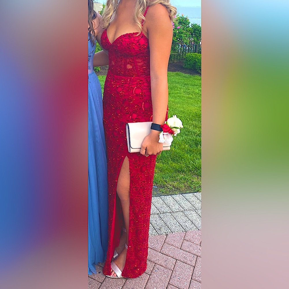 Gorgeous Red Scala Prom Dress. Like new…Paid $519.99 last year.